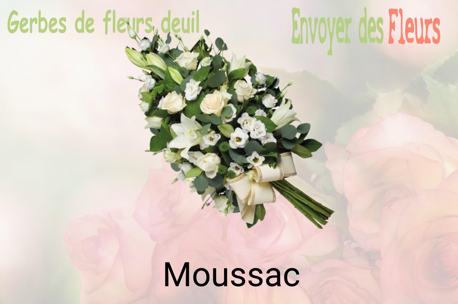 Gerbe de fleurs de deuil livrée à Moussac